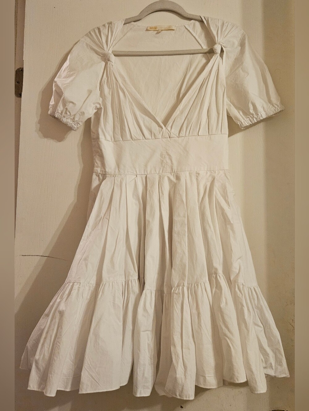 Babylon Collezioni Italia White Cotton Tiered Mini Dress 42 Made in Italy
